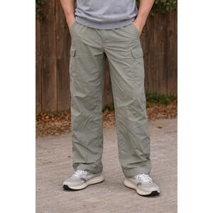 Vintage Jff Wind Breaker Pants Cargo Grey XL Zipper Gray Lined Y2K Grunge Skater